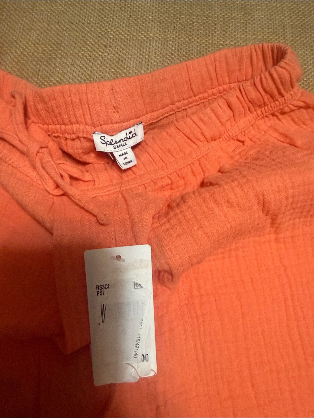 Splendid Coral Button-Up Top and Wide-Leg Pants Set - Picture 7 of 8